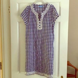 J McLaughlin Rhett Embroidered Gingham Dress